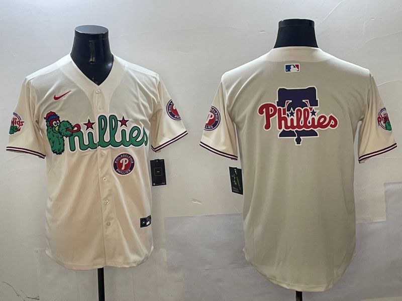 Men Philadelphia Phillies Blank Cream Three generations Joint Name Game 2025 Nike MLB Jersey style 6